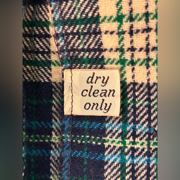 Vintage Pendleton Wool Plaid Coat Women’s S M 6 8 Blue Green USA Made Belted - Picture 13 of 13